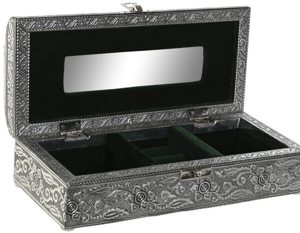 BOÎTE BIJOUX BOIS ALUMINIUM 22,5X10X6,5 -JO-215163