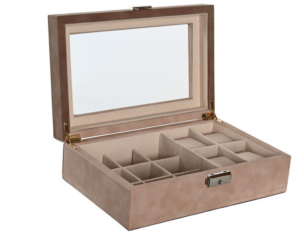 BOÎTE BIJOUX BOIS ALUMINIUM -JO-215163