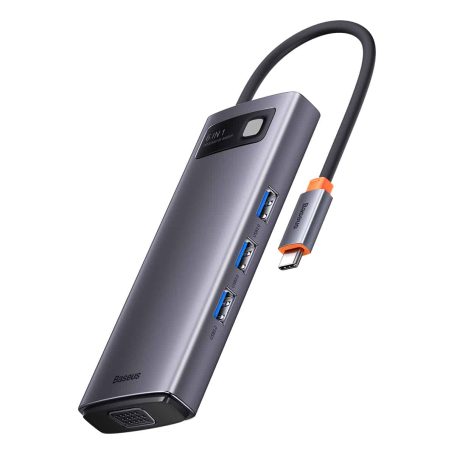 Baseus Adapteur 6-in-1 Type-C HUB /Type-C to HDMI*1+USB3.0*3+PD*1+VGA*1-gris