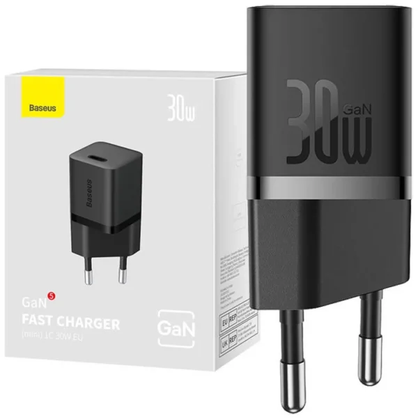 Baseus Chargeur 1C 30W UE Blanc/Noir