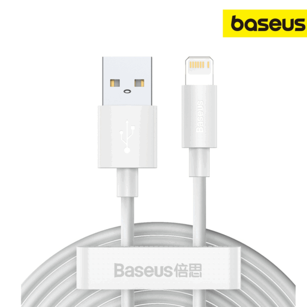 Baseus USB Lightning câble 2,4A [2PCS/SET] Blanc – TZCALZJ-02