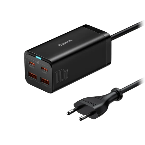 Baseus 2U+2C 100W Chargeur Pro De Bureau UE Noir