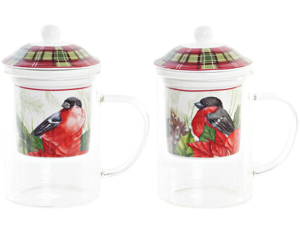 MUG VERRE PORCELAINE 13X8,5X15 300ML 2 MOD. NV-197445