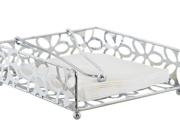 PORTE-SERVIETTES MÉTAL 18X19X6 MARGUERITES CHROME-PC-185179