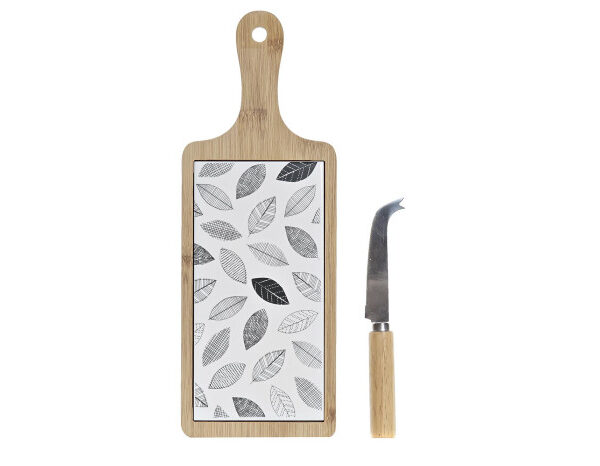 PLANCHE APERITIVE SET 2 GRES 33X12X1 FEUILLES