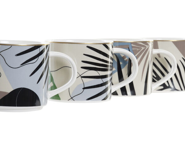 MUG PORCELAINE 14X9,5X9 350ML FEUILLES 4 MOD - PC-194976