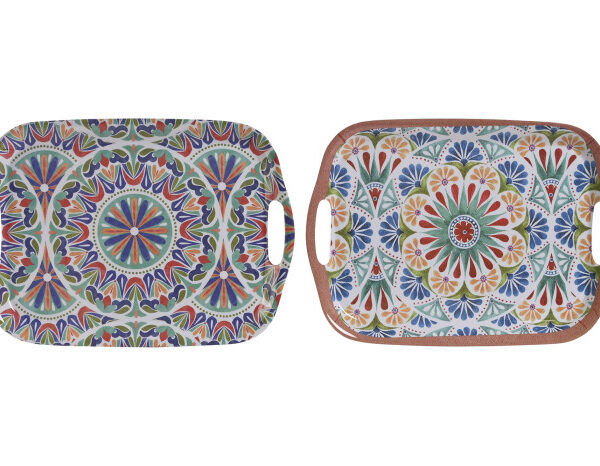 PLATEAU MÉLAMINE 36X26X2,5 MANDALA- PC-211982