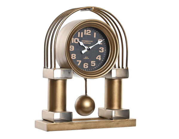 HORLOGE POSER FER VERRE 25X8X31 DORE