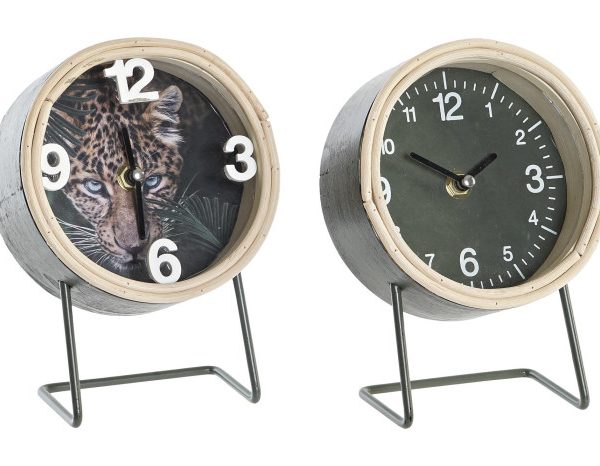 HORLOGE POSER MDF METAL 13X7X18 2 MOD. RE-198810