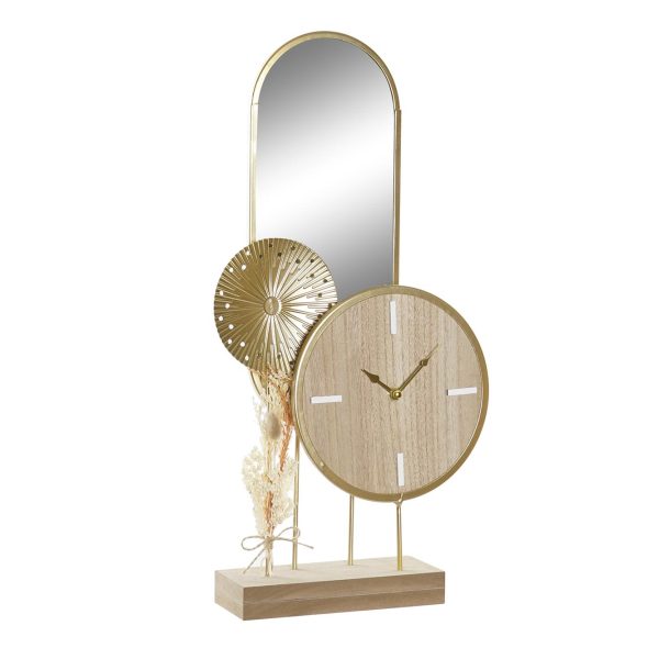 HORLOGE POSER MDF METAL 26X8X53 MIROIR NATUREL RE-196549
