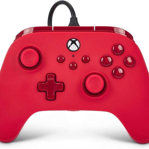 Manette filaire améliorée PowerA pour Xbox et PC boutons mappables – Rouge